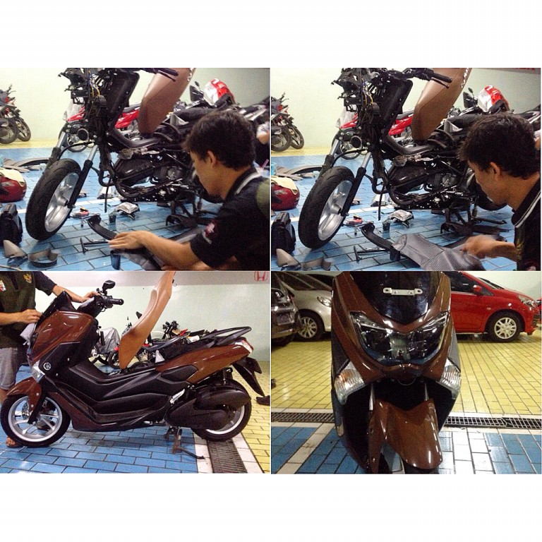 WRAPPING YAMAHA NMAX BROWN GLOSSY – POLET CUTTING STIKER 
